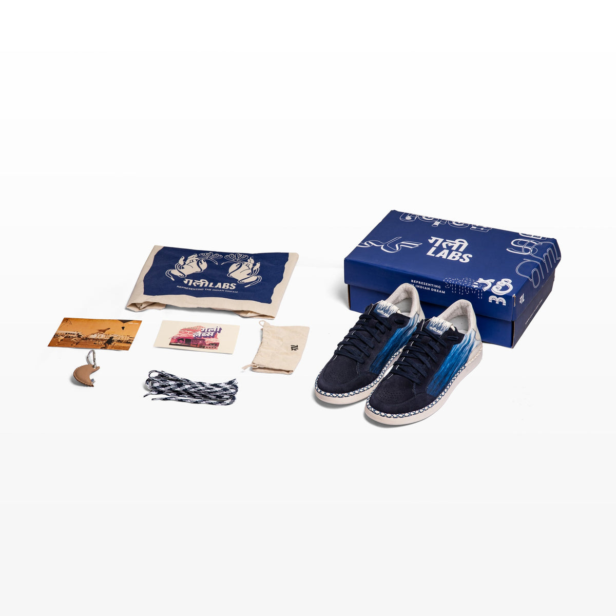 Gully Number 001 Syaahi Blue sneakers by Gully Labs, image 3 of 10