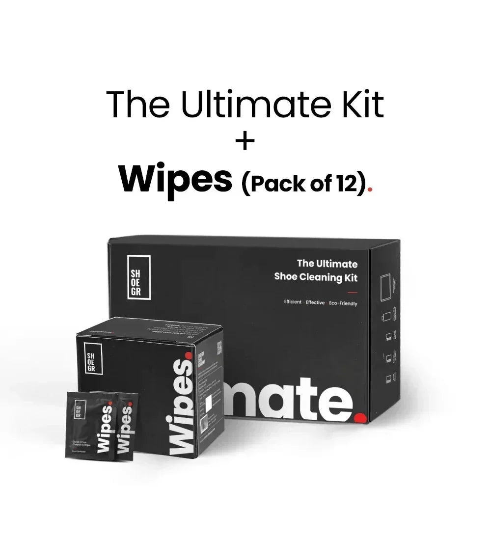 Ultimate Shoe Cleaning Kit + Wipes (Pack of 12)