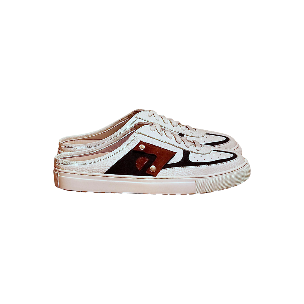 freddo bianco white leather mules with pocket