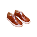 fresco brogue tan leather sneakers