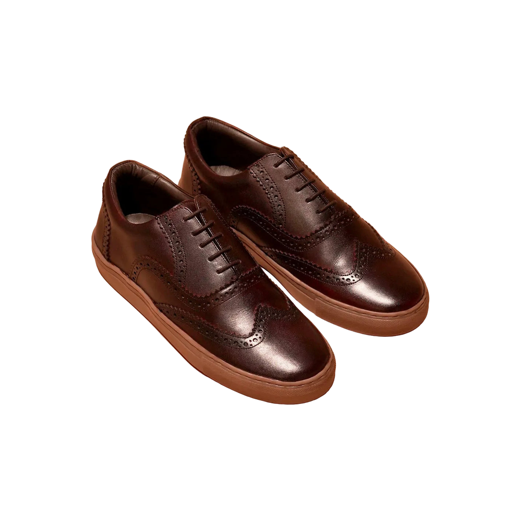 fresco marrone brown leather brogue sneakers