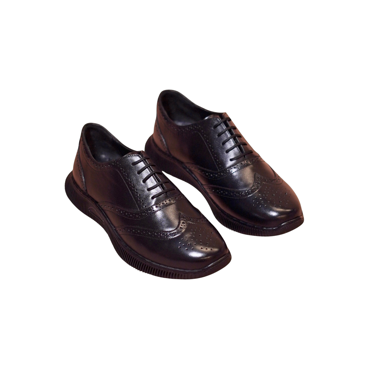 fresco noir black argentinian leather brogue sneakers