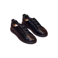 scarpa nero flex black leather elastic sneaker for men